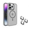 Magnetic Frosted Stand Phone Case With Lens Film - Gray