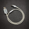"Neon Chubby" RGB Illuminated Silver-Plated Fast Charging CarPlay Cable - Silver-Silver Connector