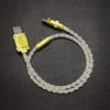 "Neon Chubby" RGB Illuminated Silver-Plated Fast Charging CarPlay Cable - Silver-Gold Connector