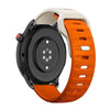 Rice Grain Sporty Breathable Silicone Strap For Samsung/Garmin/Fossil/Others - Beige+Orange