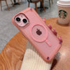Frosted Magnetic Magsafe Transparent Simple Silicone iPhone Case - Pink (With magnetic attraction)