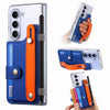 Transparent Card Insertion Phone Case Comes With Hand Grip & Pen Slot For Samsung - Blue