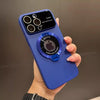 Frosted Magnetic Holder iPhone Case - Blue