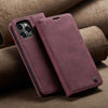 Flip Card Leather Protective iPhone Case - Red
