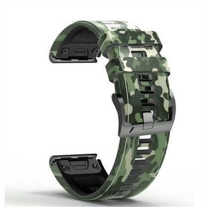 22mm & 26mm Camouflage Silicone Adjustable Watch Band  for Samsung/Garmin/Fossil/Others