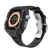 "Mechanical Band" Carbon Fiber One-Piece Fluoroelastomer Case for Apple Watch Ultra - Black