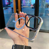 „Cyber“ Magsafe-kompatible transparente iPhone-Hülle mit integriertem Ständer - Blau