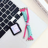 "Colorful Band" Twisted Rope Nylon Braided Watch Band For Apple Watch - Blue+Pink