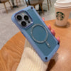 Frosted Magnetic Magsafe Transparent Simple Silicone iPhone Case - Blue (With magnetic attraction)