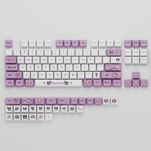„Chubby Keycap“ Tastenkappen-Set für mechanische XDA-Tastaturen – weißes und violettes Design