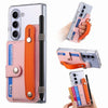 Transparent Card Insertion Phone Case Comes With Hand Grip & Pen Slot For Samsung - Pink