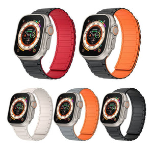 "Contrasting Colors iWatch Strap" Magnetic Silicone Loop