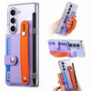 Transparent Card Insertion Phone Case Comes With Hand Grip & Pen Slot For Samsung - Purple