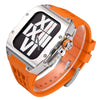 "Metallic Watch Band" Electroplated One-Piece Modification Case For Apple Watch - Orange (Pin Buckle)