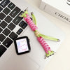 "Colorful Band" Twisted Rope Nylon Braided Watch Band For Apple Watch - Green+Pink