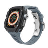 "Mechanical Band" Carbon Fiber One-Piece Fluoroelastomer Case for Apple Watch Ultra - Gray