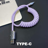 "Curly Chubby" Retractable Car Charge Cable - Purple