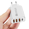 Multi-USB Port Travel Charger - White