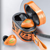 "Cyber" Retro Metallic TWS Earbuds - Orange