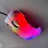 "Vibe" Colorful Transparent Gaming Mouse - Transparent Red