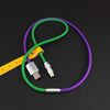 "Color-blocking Chubby" Charge Cable - Green+Purple