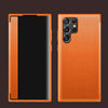 Samsung  S24 Ultra Plain Leather Anti-Fall Mobile Phone Case - Orange
