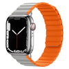"Sport Two-Tone" Magnetic Silicone Band For Apple Watch - Gray Orange