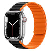 "Sport Two-Tone" Magnetic Silicone Band For Apple Watch - Black Orange