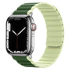 "Sport Two-Tone" Magnetic Silicone Band For Apple Watch - Dark Green + Light Green