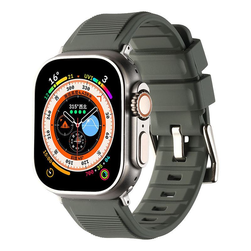 "Sports Horizontal Stripes" Silicone Waterproof Apple Watch Strap