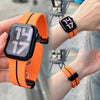"Sporty Two-Color" Silicone Magnetic Clasp Apple Watch Band - Orange Black