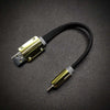 "Neon Chubby" Flat Charge Cable With Gold-plated Design - Black
