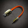 "Neon Chubby" Flat Charge Cable With Gold-plated Design - Orange