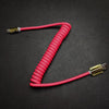 "Neon Chubby" Spring Charge Cable With Gold-plated Design - Rose Red
