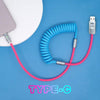 "Curly Chubby" Adjustable Twin Color Chubby Cable - Blue+Pink
