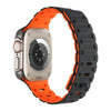 "Ultra-Durable Tank" Magnetic Silicone Band for Apple Watch - Black + Orange