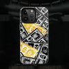 Embossed Series-Skull Banknote Silver Hot Stamping Full Cover Shockproof iPhone Case - T2