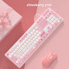 "Chubby" Cute Style Creative Painted Keyboard - Strawberry Pink