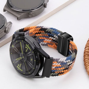 20mm & 22mm Rainbow Nylon Woven Magnetic Watch Strap for Samsung/Garmin/Fossil/Others