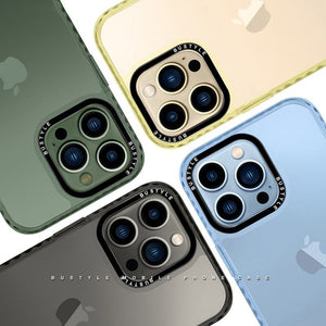 Black Circle Anti-Collision Three-In-One Transparent iPhone Case